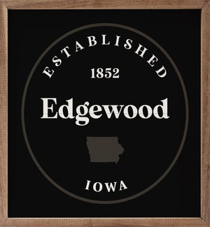 Personalized Year City State Round Black